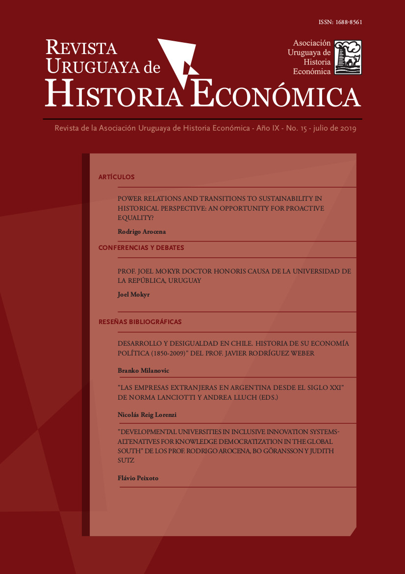 Revista Uruguaya de Historia Económica. Año IX, Vol. XV